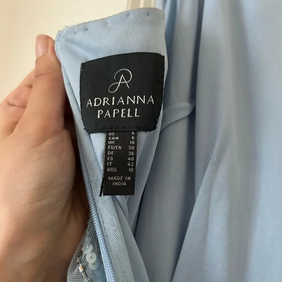 Adrianna Papell Blouson Light Blue Embellished Gown Size 6 - Picture 11 of 11